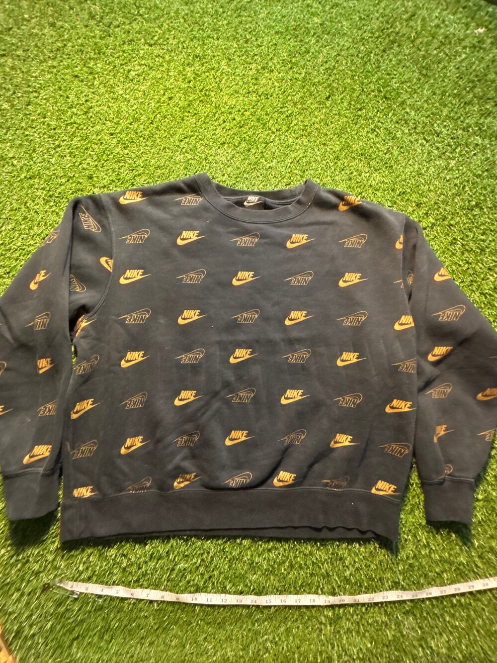 Nike All Over Print Swoosh Crewneck Sweatshirt Black XL